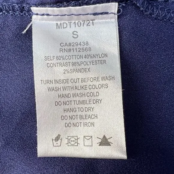 Miss Me Tank Top Women's Size Small Teal Blue Crochet Button Up Back Western - Picture 8 of 9